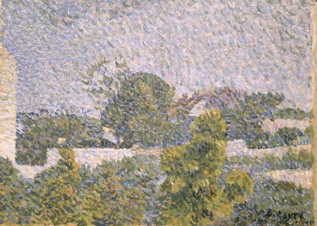 Paesaggio (encausto(?) su cartone stratificato)