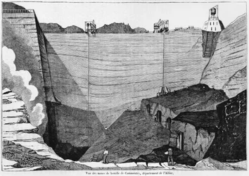 La miniera di carbone a Commentry, illustrazione da Le Magasin Pittoresque, 1835