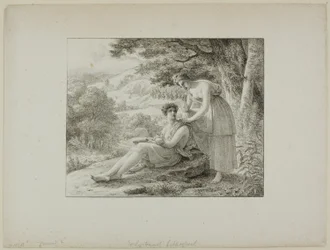 Due figure in un paesaggio