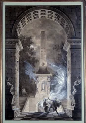 Scenografia: progetto di decorazione realizzato da Jean Louis Desprez per il pezzo “Semiramis” di Voltaire (1748)