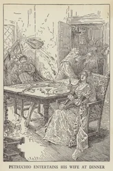 Petruchio intrattiene sua moglie a cena