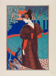Donna con pavoni, ca. 1897.