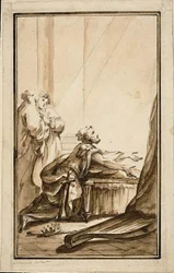Re Davide in ginocchio in penitenza