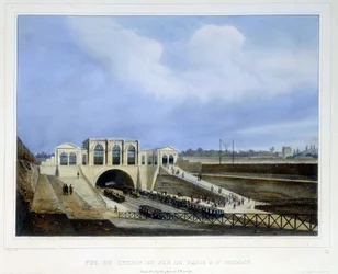 Chemin de fer de Paris à Saint Germain - in Paris en 1837 di Arnout