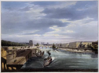 Le pont Royal - in Paris en 1837
