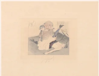 Esercizio di flessibilità di una ballerina di cancan
