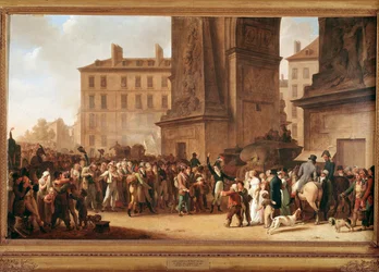 Partenza delle reclute alla Porta Saint Denis a Parigi per combattere nelle guerre napoleoniche