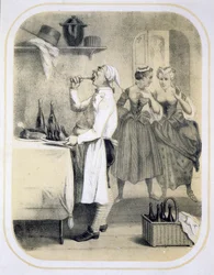 Gola in cucina, da una serie di stampe che raffigurano i sette peccati capitali, c.1850