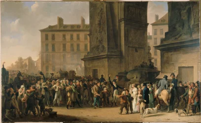 Le reclute del 1807 sfilano davanti alla Porta Saint-Denis