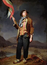 Ritratto del cantante Simon Chenard in costume da sans-culotte