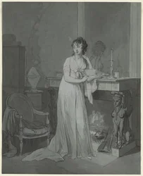 Donna davanti a un caminetto, c. 1803