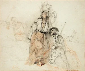 Donna che porta provviste a boemi e briganti