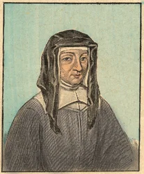 Ritratto di Louise de Marillac (1591-1660) - Incisione da Insegnamento religioso per gli occhi. Meraviglioso Album di Louis Maitrejean e Georget Ramond - Francia 1910