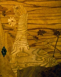 Credenza in stile Art Nouveau in mogano e quercia