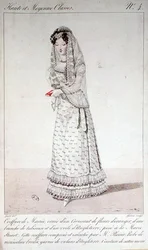 Abito da Sposa e Acconciatura, tavola di moda n.4 dalla serie 