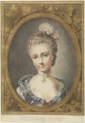 Busto di una giovane donna con collana di perle