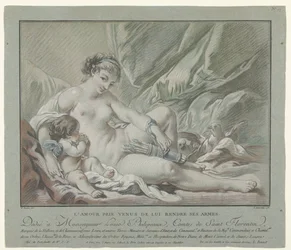 Cupido implora Venere di restituirgli le frecce