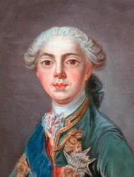 Luigi Stanislao Saverio di Francia (futuro Luigi XVIII), Conte di Provenza (1755-1824) - Incisione di Louis Marin Bonnet (1736 o 1743-1793)
