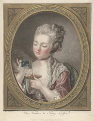 Donna che prende il caffè