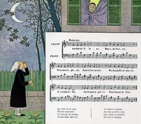Spartito e illustrazione della canzone per bambini 