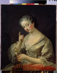 Donna con un uccello