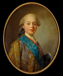 Ritratto di Luigi XVIII, Re di Francia poi Conte di Provenza (1755-1824). Dipinto di Louis Michel Van Loo (1707 - 1771)