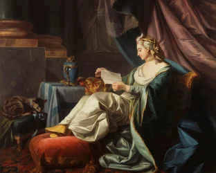 Un giovane sultano che legge una lettera