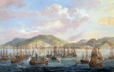 Veduta della città di Cap-Français (Cap de la République), vista mare a Santo Domingo (dettaglio)