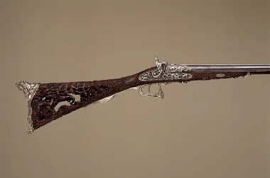 Fucile a doppia canna a percussione, francese, Parigi, datato 1854