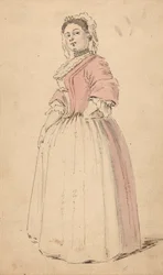 Giovane Donna in Abito Rosa