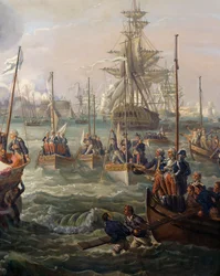 La flotta reale segue Luigi XVI a Cherbourg, 23 giugno