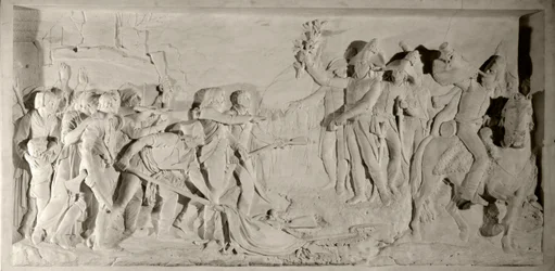 Guerra di Vandea: pacificazione della Vandea da parte del Generale Lazare Hoche nel 1796. Bassorilievo in marmo scolpito da Simon Louis Boizot. 1800. Versailles, museo del castello