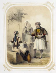 Abitanti della Grecia - in "Album du jeune voyageur", illustrato da Louis Lassalle