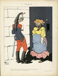 Illustrazione di Louis Vallet (1856-1940) in Le Rire, 02/03/12 - Preludio - Esercito, Prostituzione