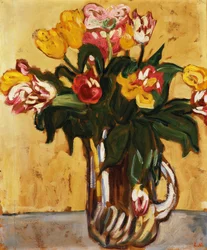 Tulipani in una Brocca di Vetro