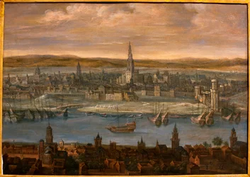 Veduta di Siviglia - Dipinto attribuito a Louis de Caulery, inizio XVII secolo - Museo di Belle Arti di Siviglia, Spagna