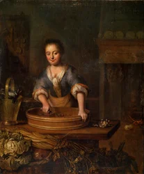 Un cuoco, pittura olandese del XVIII secolo