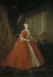 Ritratto della principessa Maria Amalia di Sassonia 1724-1760 in costume polacco, 1738