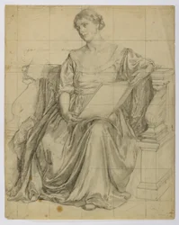 Senza titolo (Figura femminile allegorica seduta e drappeggiata)