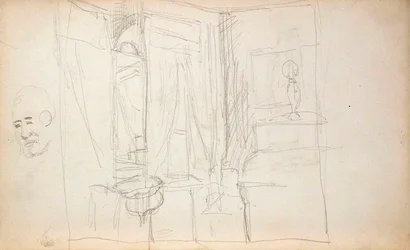 Uomo che guida bambini (recto), interno (verso)
