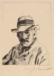 Autoritratto con cappello di paglia, busto