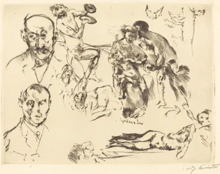 Schizzi di Uomini, incluso Max Liebermann