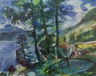Walchensee con fontana