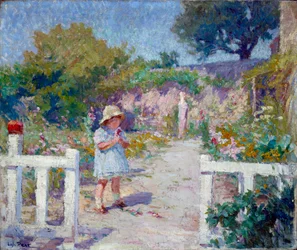 Bambina nel giardino