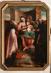 Genova, Duomo (Cattedrale di San Lorenzo), interno, Battistero (ex Chiesa di San Giovanni il Vecchio): "Madonna col Bambino tra Sant