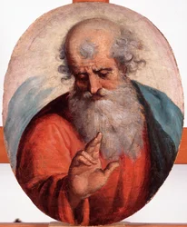 Rappresentazione del Padre Eterno. Dipinto di Luca Cambiaso (1527-1585) Dim 41,7x33,5 cm Genova, Musei di Strada Nuova (ex Palazzo Bianco)