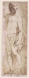 Giovane con Mantello in Piedi in una Nicchia