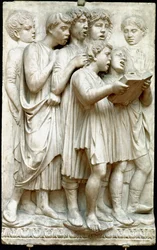 La cantoria o bambini che cantano in coro - Rilievo in marmo (Altezza 348 cm), di Luca della Robbia (c.1400-1482)