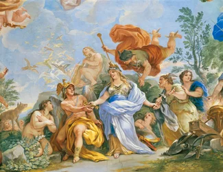 Affresco con apoteosi della famiglia Medici di Luca Giordano (1634-1705), dettaglio
