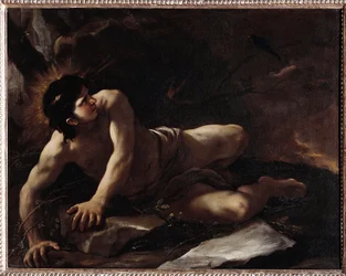 La tentazione di San Benedetto, che si getta nel rovo per evitare le tentazioni. Museo dell